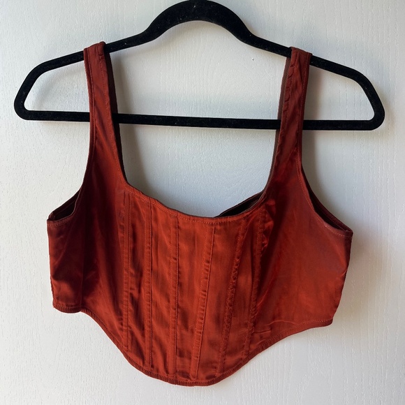 Rust Orange Corset Top, Missguided, Size 8 Petite - Picture 1 of 4